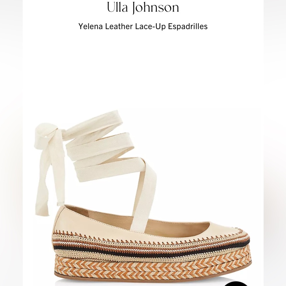 Ulla Johnson Yelena Leather Lace - Up Espadrilles